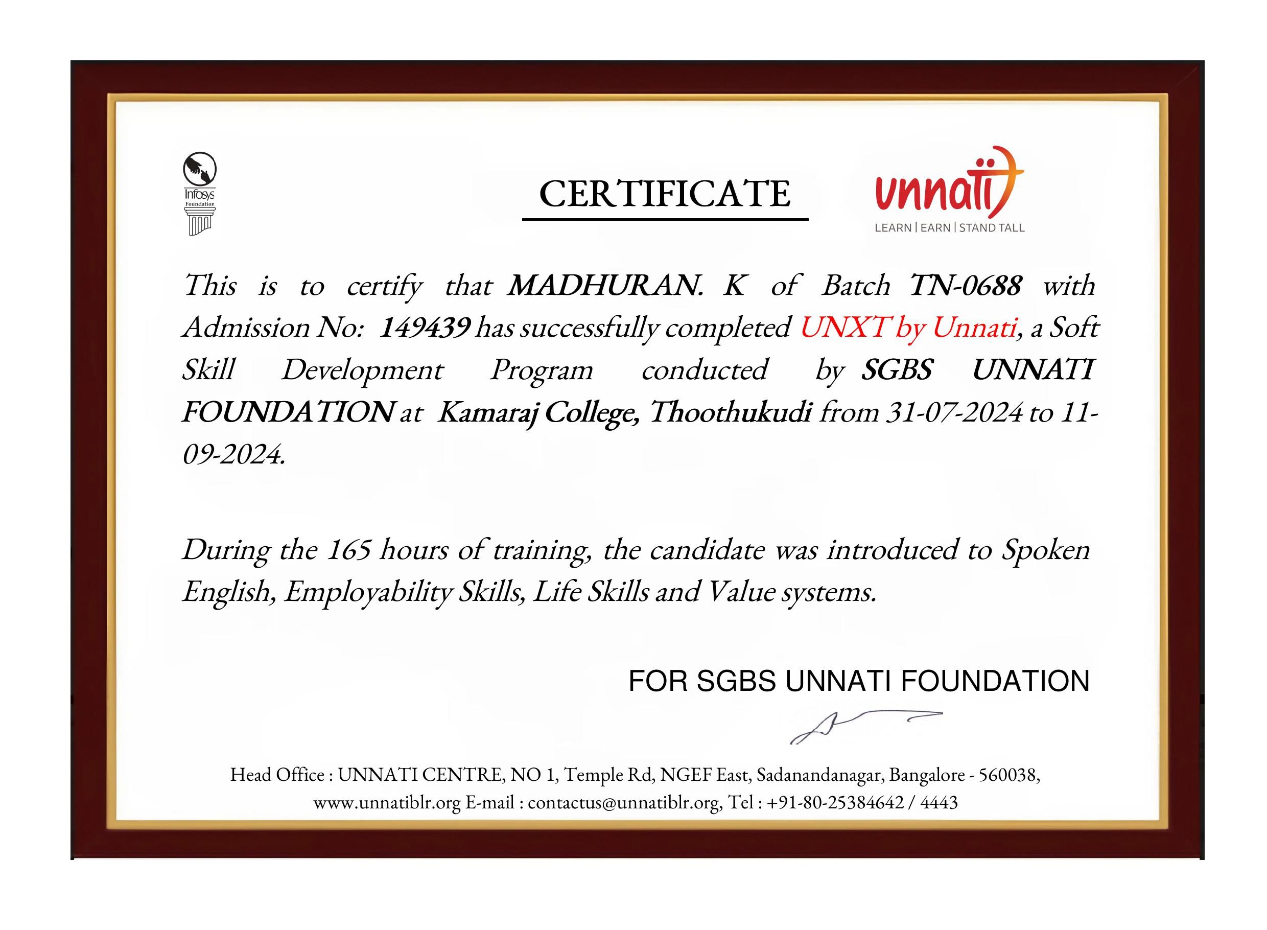 Unxt Udhyogam - Soft Skills